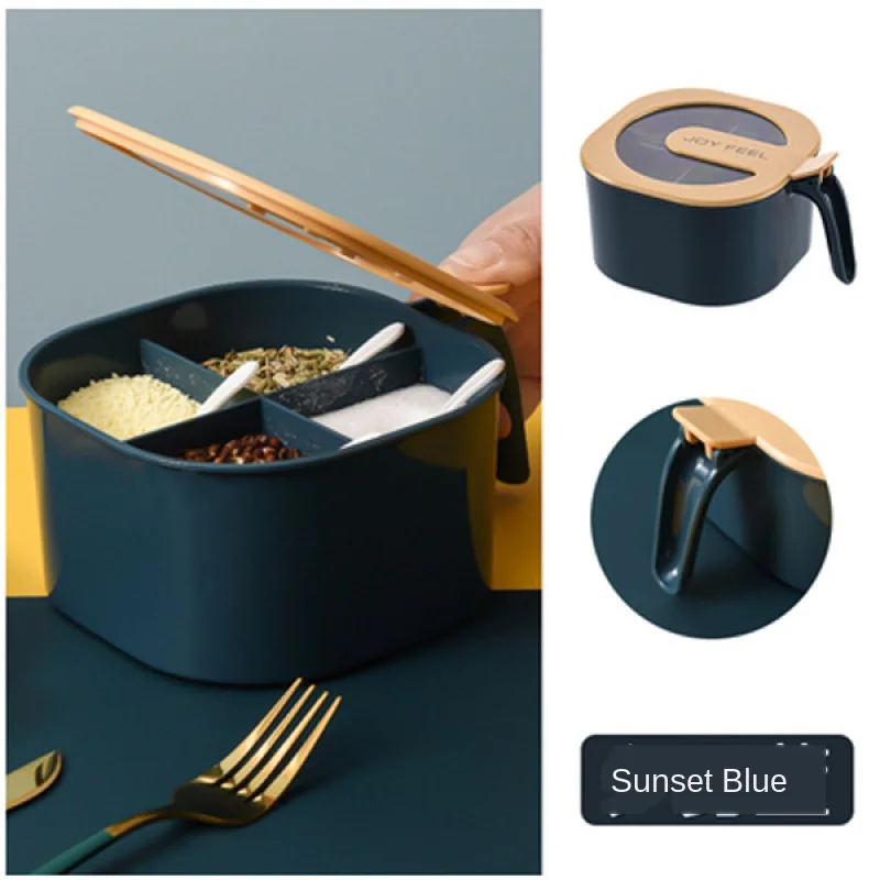

Creative Nordic Contrast Color Seasoning Box Set Home Kitchen Seasoning Four-In-One Storage Multi-Speech Seasoning Jar