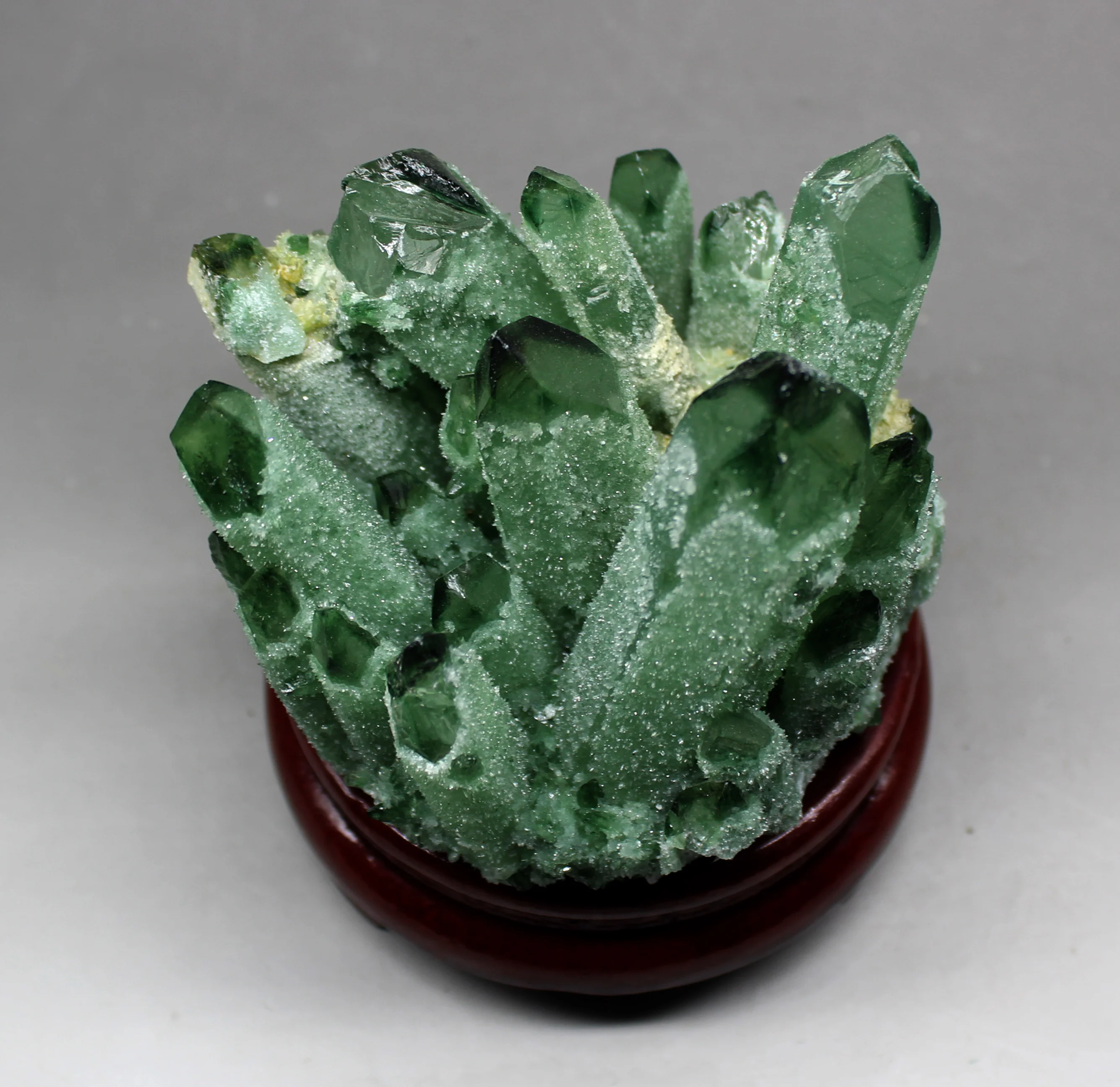 454 г натуральный зеленый Ghost Phantom Quartz Хрустальный кластер кристаллы и камни