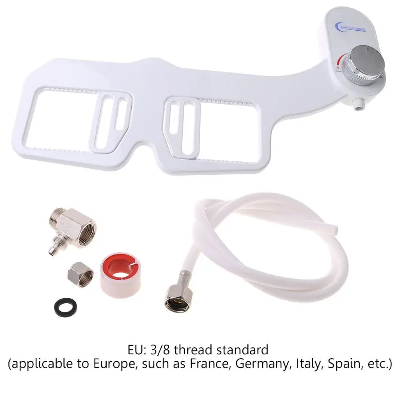 

Dual Nozzles Fresh Water Spray Non-Electric Mechanical Bidet Toilet Seat Attachment Bidet Sprayer, Reduce Toilet Paper