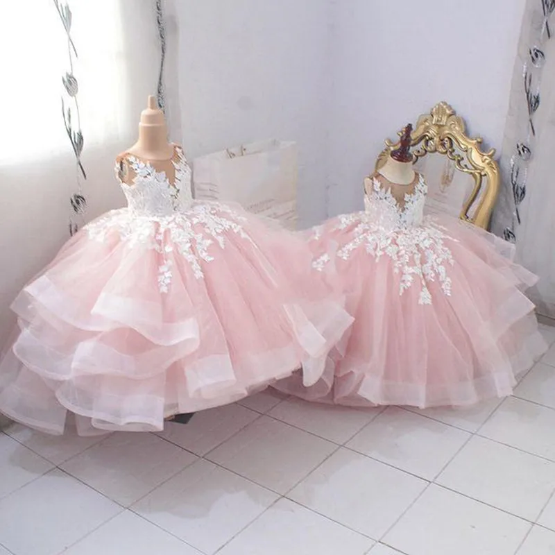 

Flower Girl Dresses For Weddings Vestidos daminha Kids Evening Pageant Gowns with Bow First Communion Dresses For Girls
