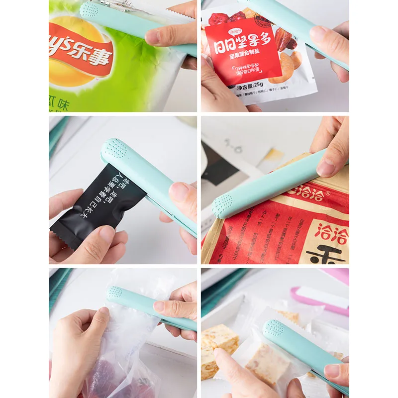 

Mini Portable Sealer Home Heat Bag Plastic Food Snacks Bag Sealing Machine Food Packaging Kitchen Storage Bag Clips dropshipping