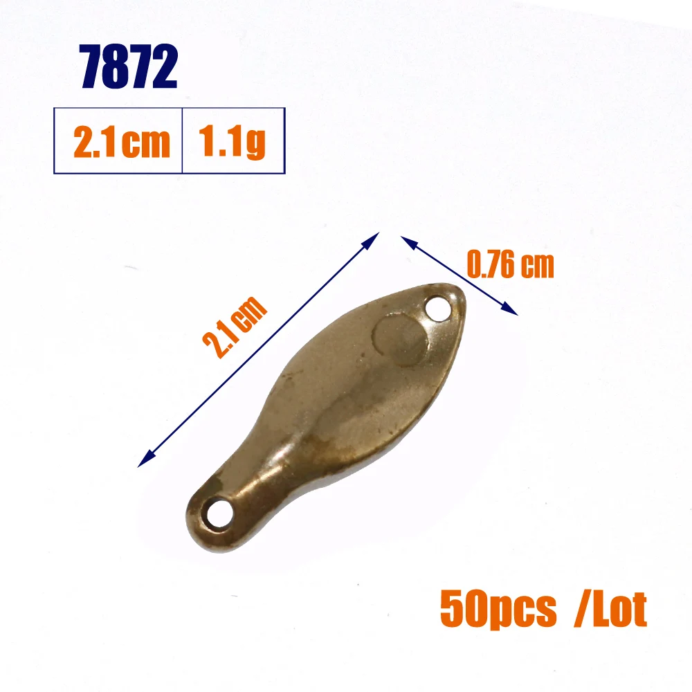 1.1g--50pcs Томик 1,4 г 2,5 г пресноводные сверхлегкие спиннинговые рыболовные ложки Неокрашенная пустая зона форели ложки шоры металлические Спиннер приманки - Цвет: 1.1g--50pcs