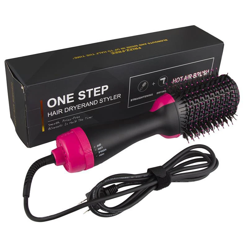 

4 In 1 Electric Hot-Air Comb Hair Dryer Hair Curling Iron Rotating Brush Professional Hairstyling Tools