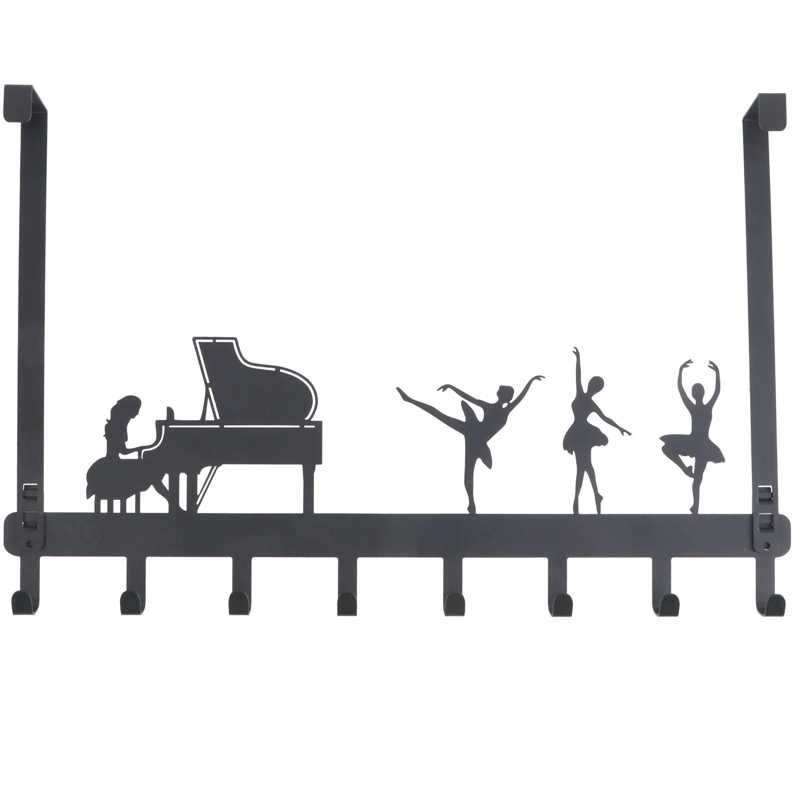 

1pc Living Room Self Adhesive Wall Hanging Hook Rack with 8 Hanger Hooks