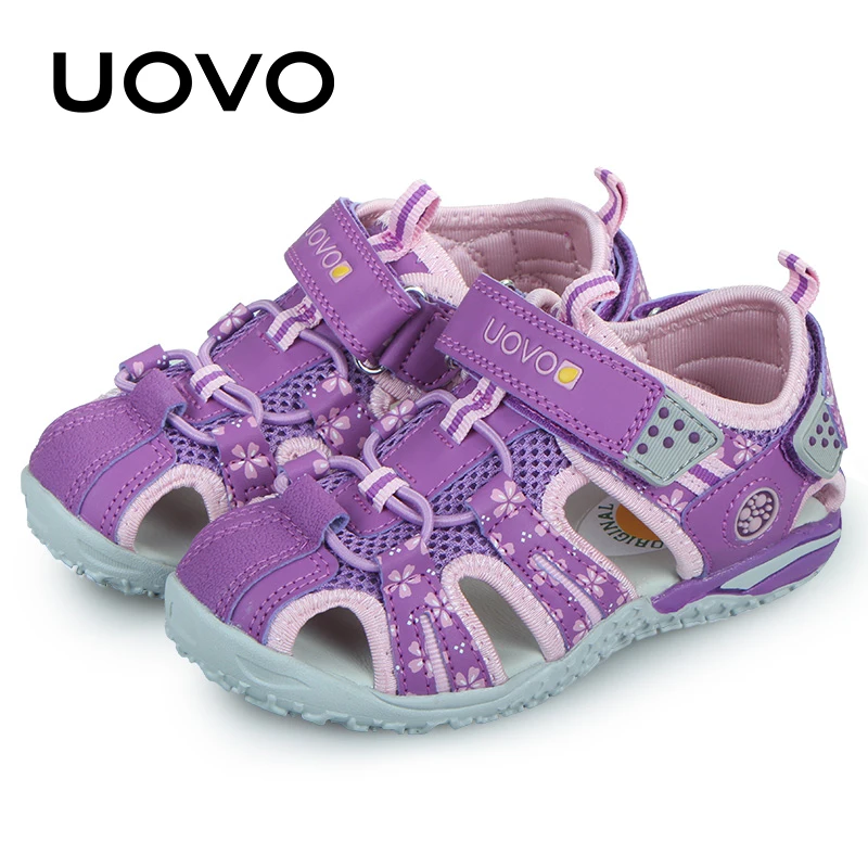 

UOVO 2021 Children Shoes Fashion Kids Footwear For Girls Hook-And-Loop Cut-Outs Summer Beach Sandals Size #26-36