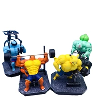 new pokemon go muscle man weightlifting pikachu bulbasaur squirtle action figure doll model ornaments christmas gift toys17cm