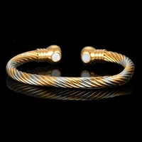 wangaiyao health bracelet gold plated magnet bracelet open copper bracelet couple jewelry jewelry