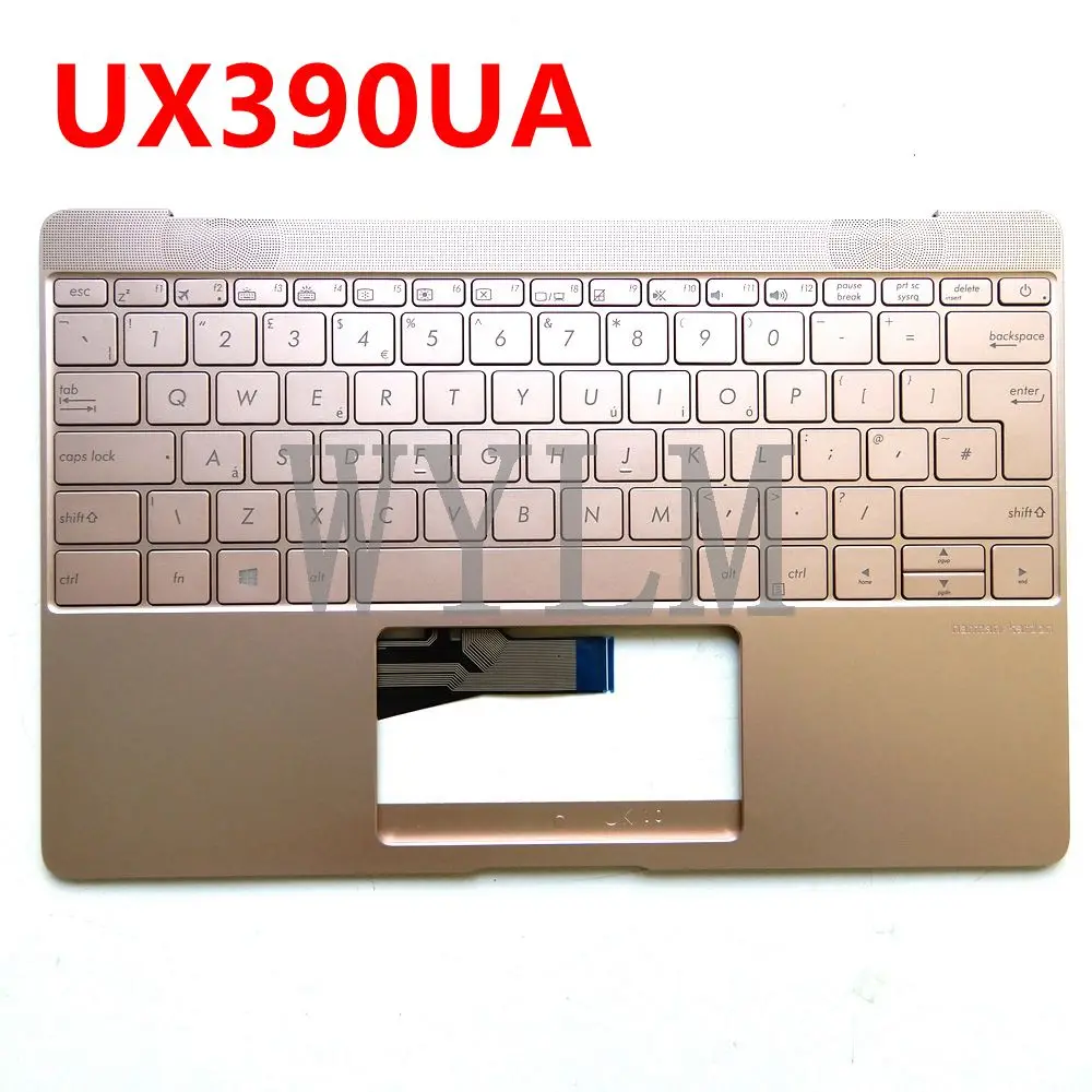

New Palmrest Top Case Assembly upper cover laptop keyboard for Asus ZenBook 3 UX390 UX390UA UX390U Golden with backlit
