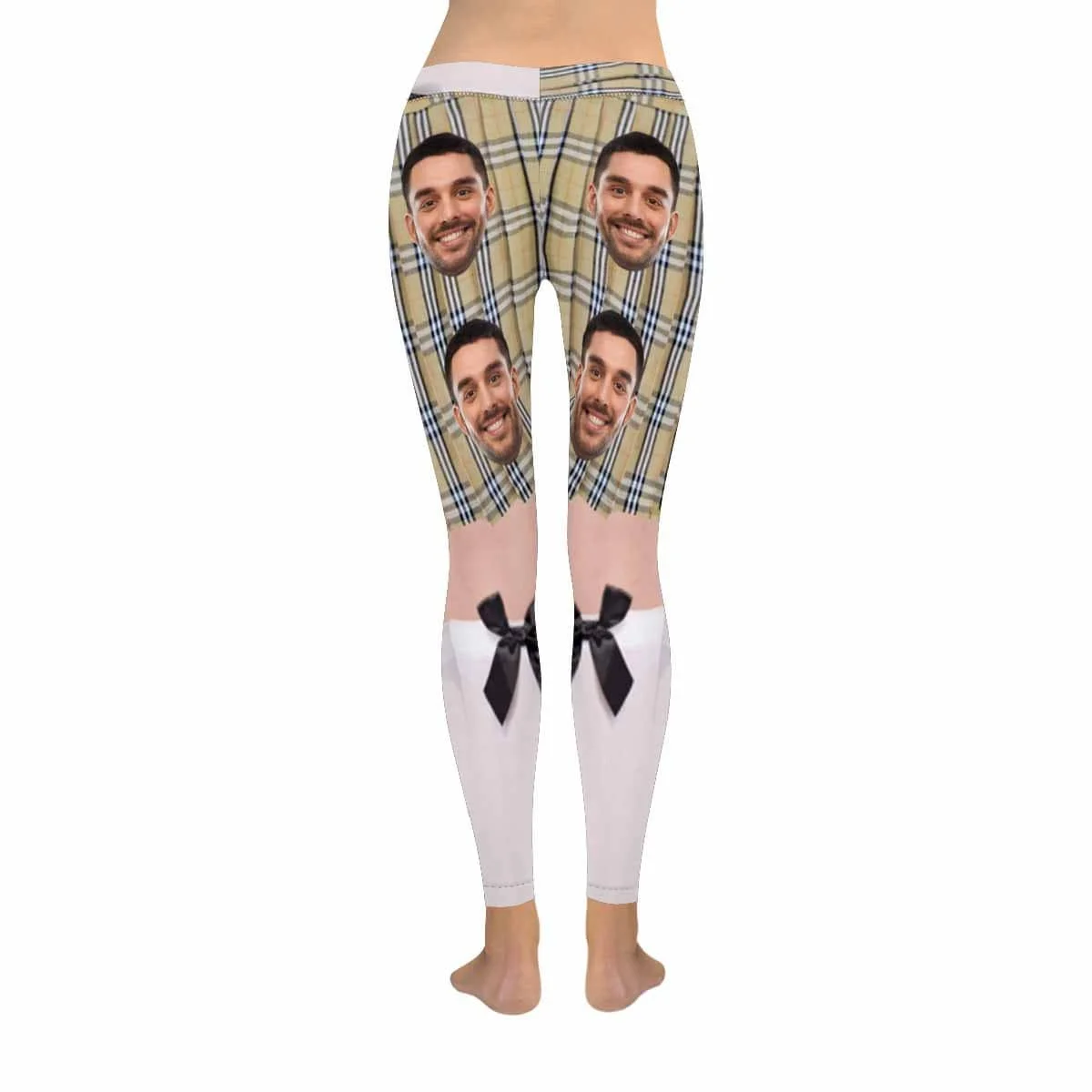 

Custom Face Grid bowknot All-Over Low Rise Leggings