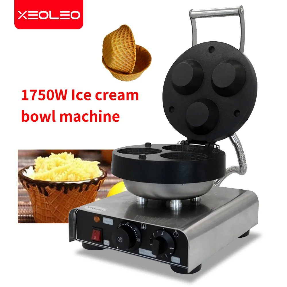 XEOLEO-máquina para hacer conos de helado, recipiente antiadherente de sabor crujiente, para uso comercial y DIY