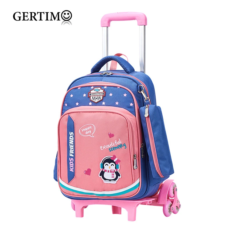 Детская школьная сумка тележка для мальчиков и девочек чемодан на колесах