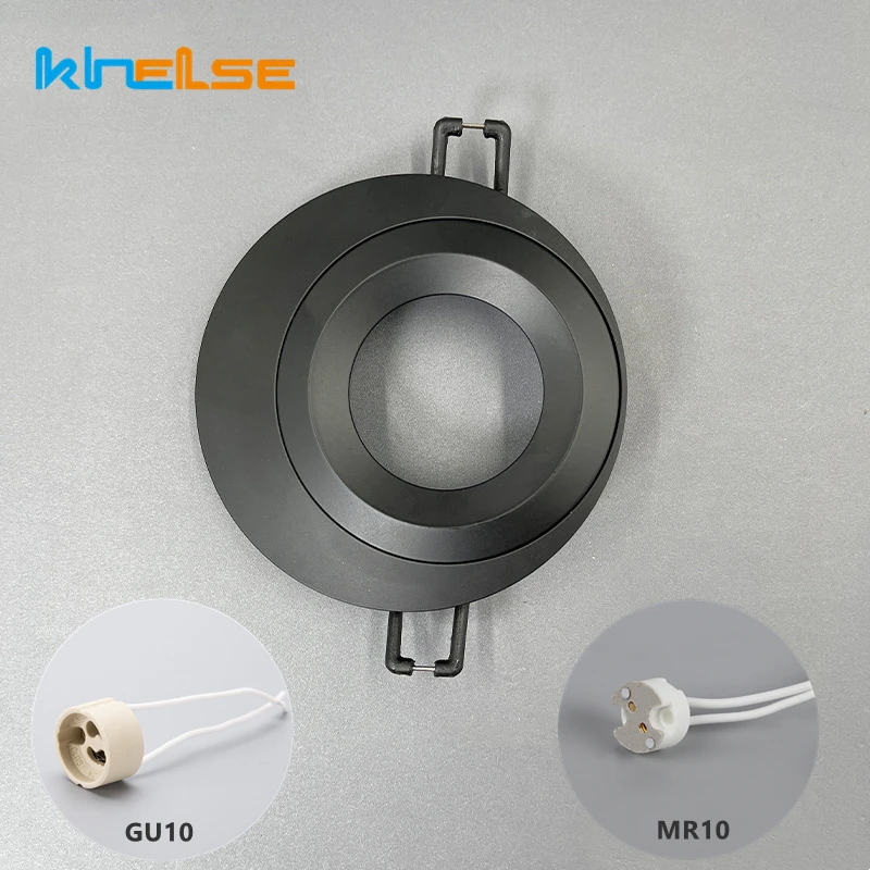 

GU10 MR16 Round Recessed Ceiling Lamp Base Adjustable Aluminum Frame Spotlight Downlight Embedded Mounting Ceiling Light Frame