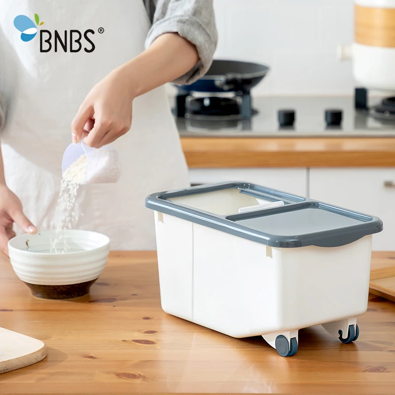 BNBS пластиковая кухонная коробка для хранения риса контейнеры еды злаков муки
