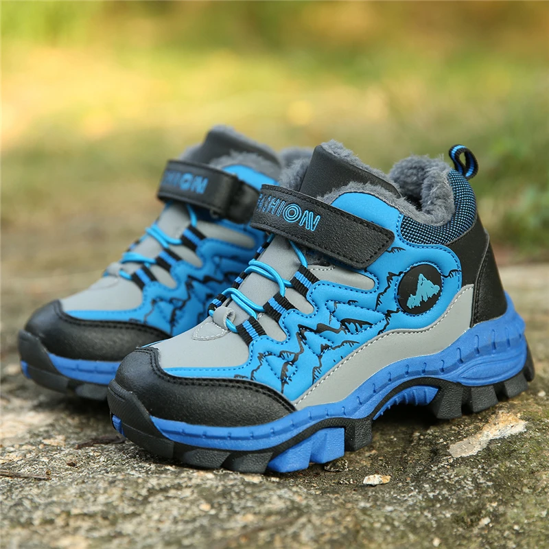 FLARUT Kids/зимняя обувь для мальчиков Обувь пеших прогулок Теплая спортивная с мехом