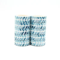 new 10pcslot 15mm x 5m blue leaves decorative paper washi tape diy scrapbooking masking tapes school office supply