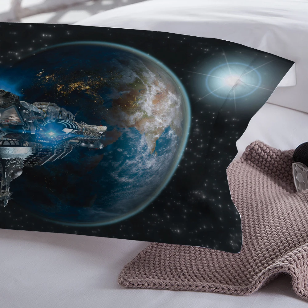 

Spaceship Fantasy Universe 3D Print Comforter Bedding Set Duvet Covers Pillowcase Home Textile Queen King Size Luxury Scenery