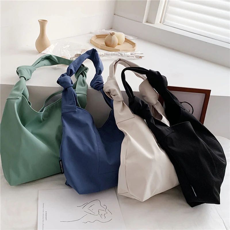

Simple Casual Women Nylon Shoulder Bag Large Capacity Female Tote Handbag Solid Color Lady Travel Purse Versatile Shopping Bags