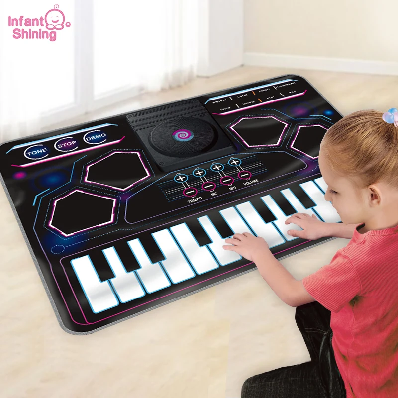 

Infant Shining Baby Electronic keyboard Mat learning Multifunctional DJ Playing DJ kids Playing Drum Music Blanket