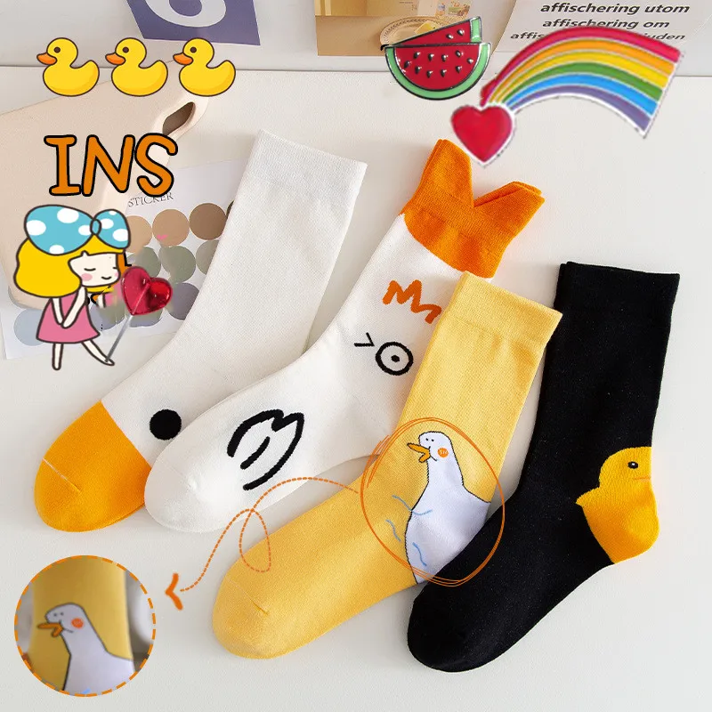 Пара милых мультяшных женских модных носков из чистого хлопка | Женская одежда