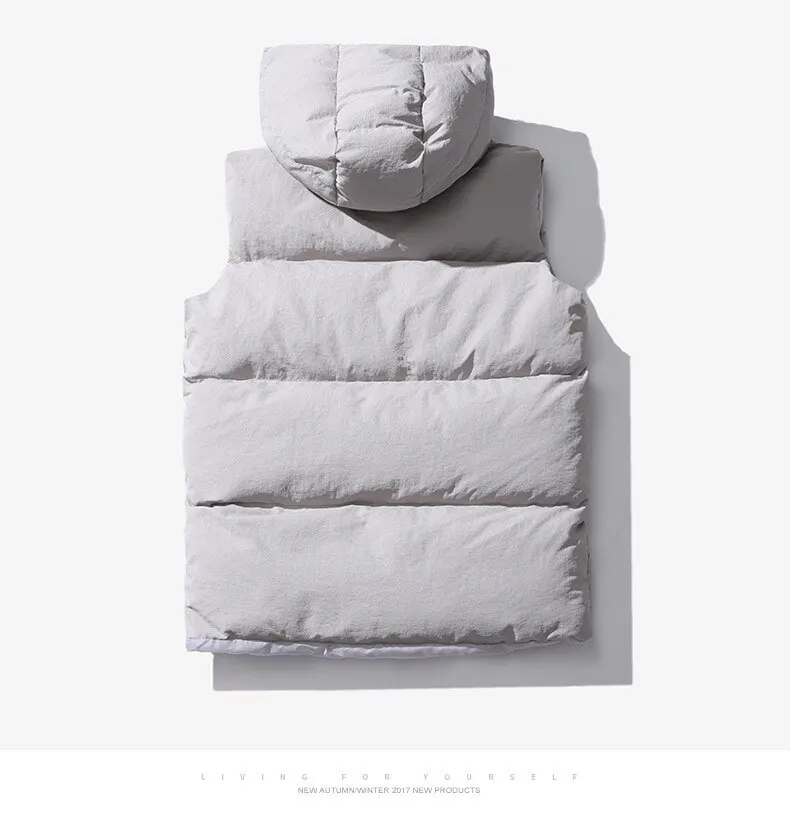 Жилет с капюшоном Осенняя мужская одежда Куртка без рукавов Уличная на пуговицах