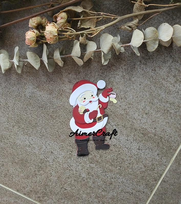 Дед Мороз рождественские металлические Вырубные штампы искусственное рельефное