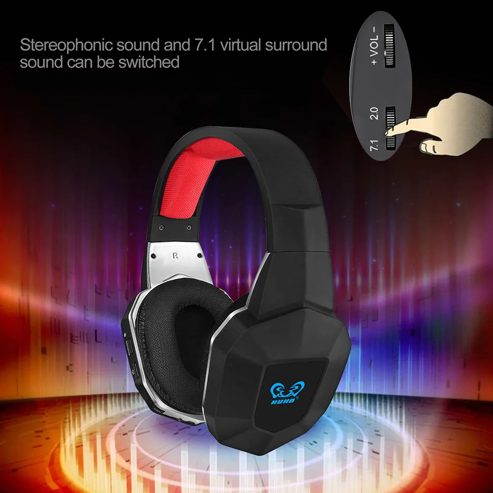 Беспроводная игровая гарнитура HUHD 2 4G игровые наушники для PS5 PS4 ПК 7 1