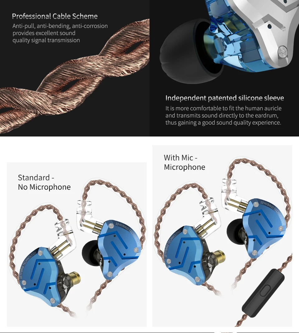 KZ ZS10Pro металлическая гарнитура 4BA+ 1DD гибридные 10 единиц HIFI бас наушники в ухо монитор Спорт шумоподавподавление ZSNPRO ZSX C12 AS10 ZST