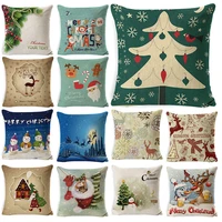 18christmas santa claus throw pillow case cotton linen cushion cover home decor
