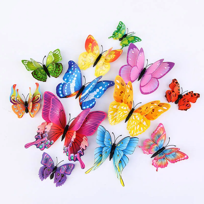 Wallpaper 3D 12Pcs Room Wall Butterfly Decor PVC Decal Decoration DIY Kid Stickers Home | Дом и сад