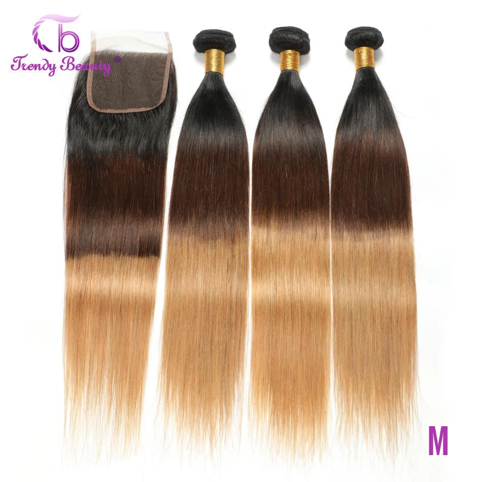 Прямые перуанские волосы 3 пучка 4x4 дюйма свободные/Средние/три части волнистые