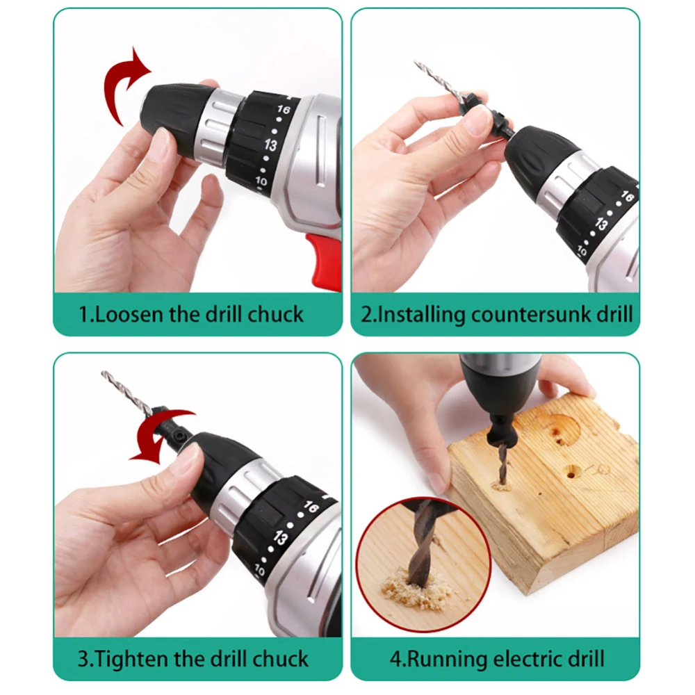 Набор сверл с шестигранным хвостовиком 1/4 дюйма 4 шт.|Сверла| |