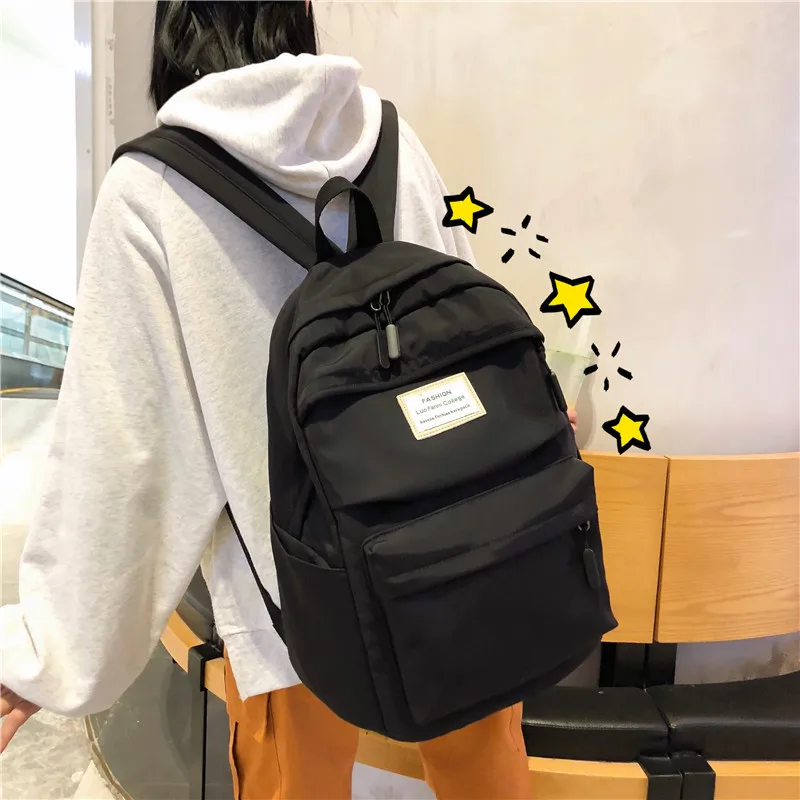 

New Arrive 2019 Women Nylon Backpack Japanese School Bags For Teenage Girls Fashion Waterproof Backpack Travel Bags Laptop Back