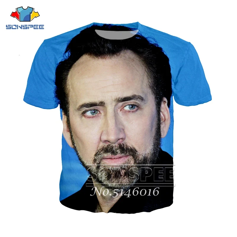 SONSPEE Nicolas Cage, забавная футболка с 3d принтом, унисекс, повседневная, короткий рукав, летняя Мужская модная повседневная одежда, футболки, топы, одежда t118 - Цвет: 20