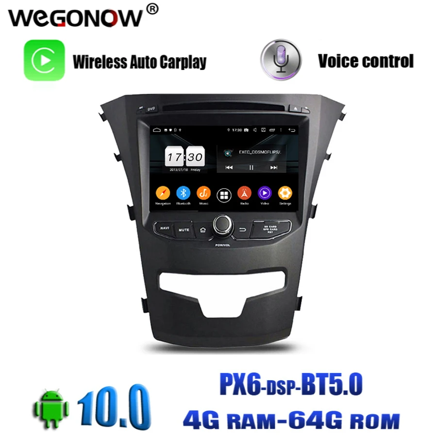 Автомобильный DVD-плеер PX6 DSP HD IPS Android 10 0 4 Гб RAM 64 Wifi 4G Bluetooth 5 RDS радио тюнер GPS карта