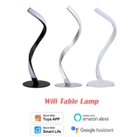 wireless wifi bedside table lamp colorful decoration table s shape light support tuya smartlife app alexa google home automation