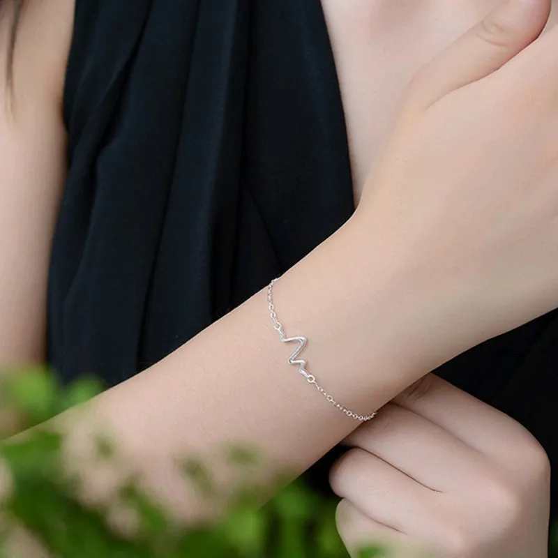 XIYANIKE 925 стерлингового серебра модные простые браслеты с надписью "Lightning" браслеты для женщин Девушка очаровательные ювелирные изделия подарки регулируемые