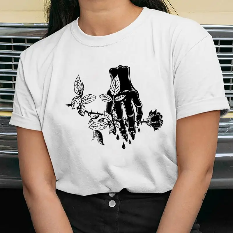 

Женская забавная футболка в стиле 90-х с цветочным принтом, 2021