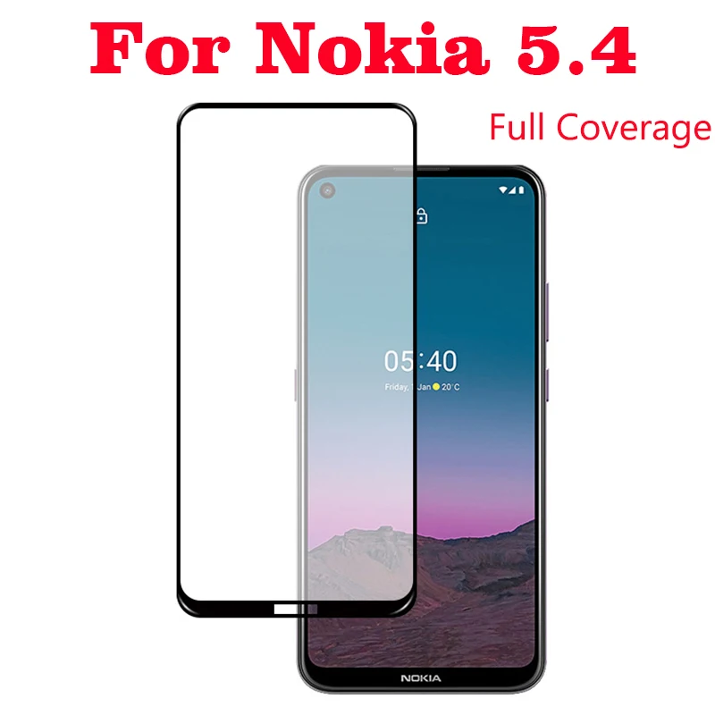 

3d полное клеевое закаленное стекло для nokia 5,4 полное покрытие 9h пленка Взрывозащищенная Защита экрана для nokia 5,4 защитная пленка