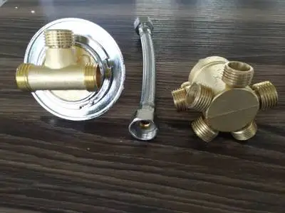 MTTUZK настенный 2/3/4/5 способов водоотводная Труба латунный душевой кран винт или интубации Сплит душевая кабина душевая комната смесительный клапан - Цвет: 5way  thread set