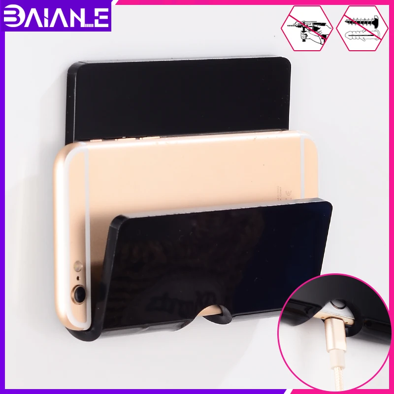 Черная угловая полка для ванной комнаты настенный держатель зарядного