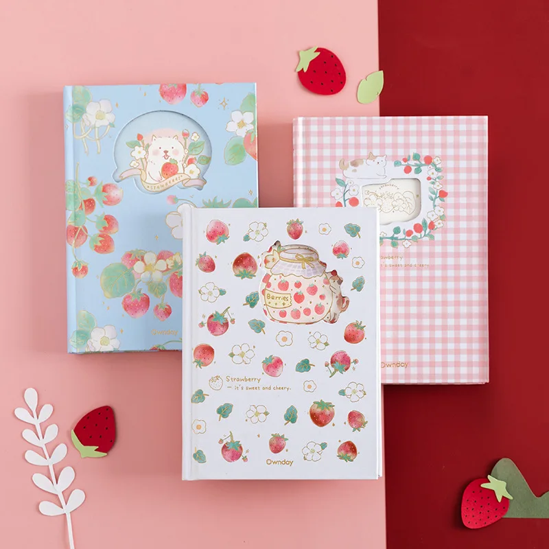 

Kawaii A5 Strawberry Series Notebook Journal Agenda 114 Sheets Weekly Monthly Planner Gift School Stationery
