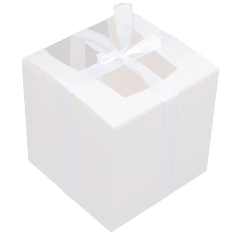 10 шт. коробок Изысканные Белые практичные бумажные коробки для тортов коробка