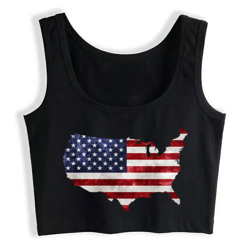 

Crop Top Women Grunge Bless America Harajuku Tank Top Women Comic Women Clothes