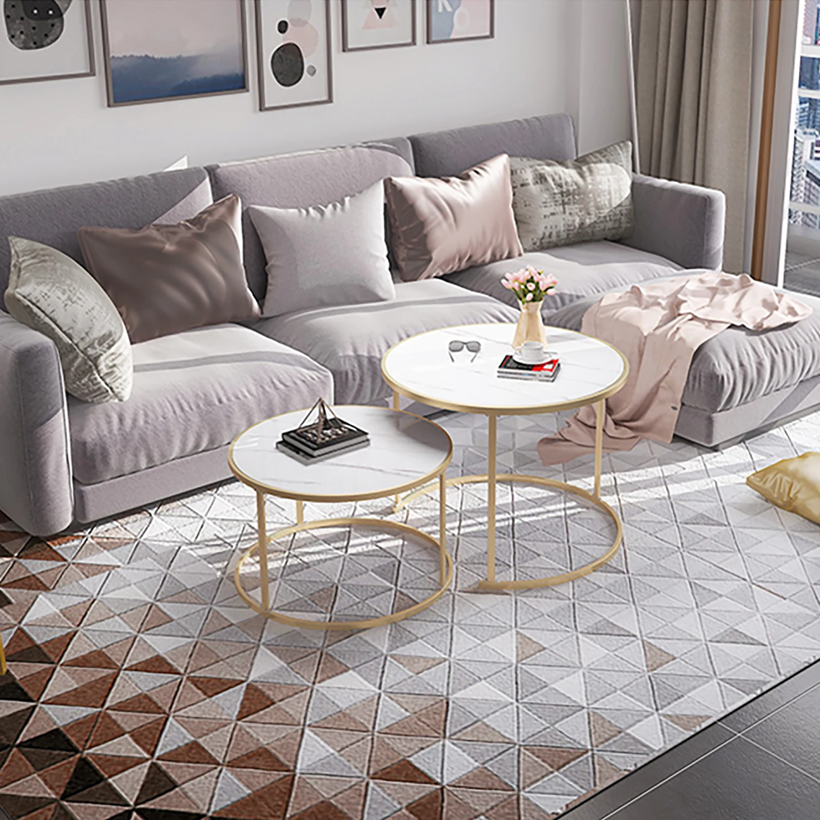 Креативный круглый стол в скандинавском стиле Маленький журнальный столик