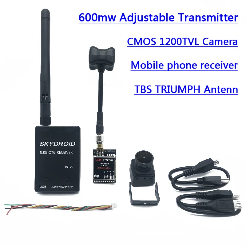 Набор FPV 5 8G 600 мВт Передатчик с антенной TBS TRIUMPH + VR Android телефонный приемник CMOS 1200TVL