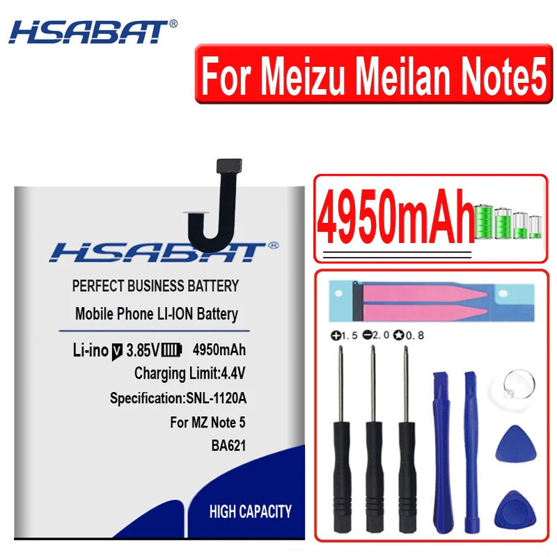 HSABAT 4950 мА/ч, BT710 Батарея для Meizu blue A5 M793Q M710M M5c 4950 мА/ч, BA621 для Meizu Meilan Note5 M5 Note 5