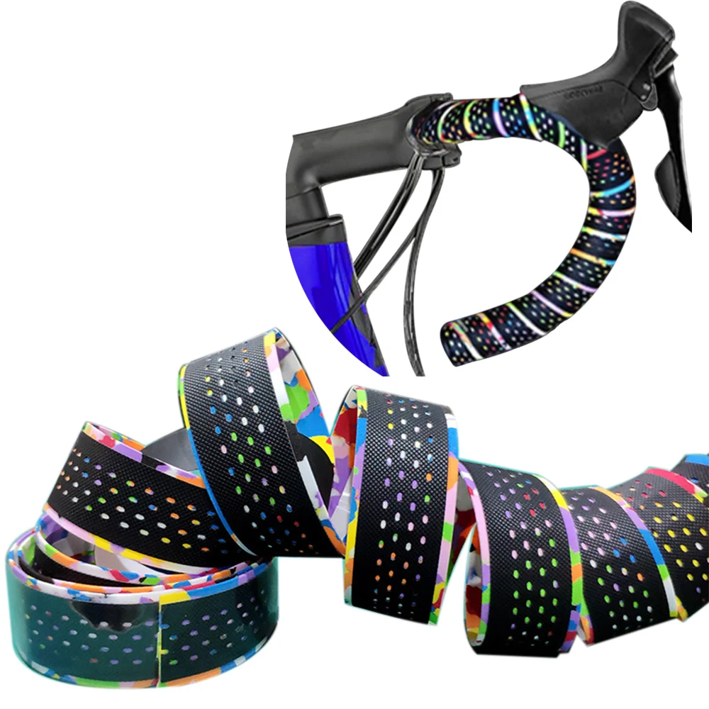 

Road Bike Handlebar Cork EVA PU Bar Tape Professional Cycling Handlebar Tape Damping Anti-Vibration Wrap Bicycle Handlebar Tape