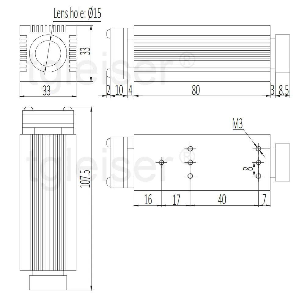 

Powerful Focusable 808nm 1000mW Infrared Laser Module Invisible 1W IR WITHOUT DRIVER