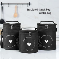 sanne new style round insulation lunch bag aluminum foil portable lunch box thermal cooler bag reusable lunch boxs for food