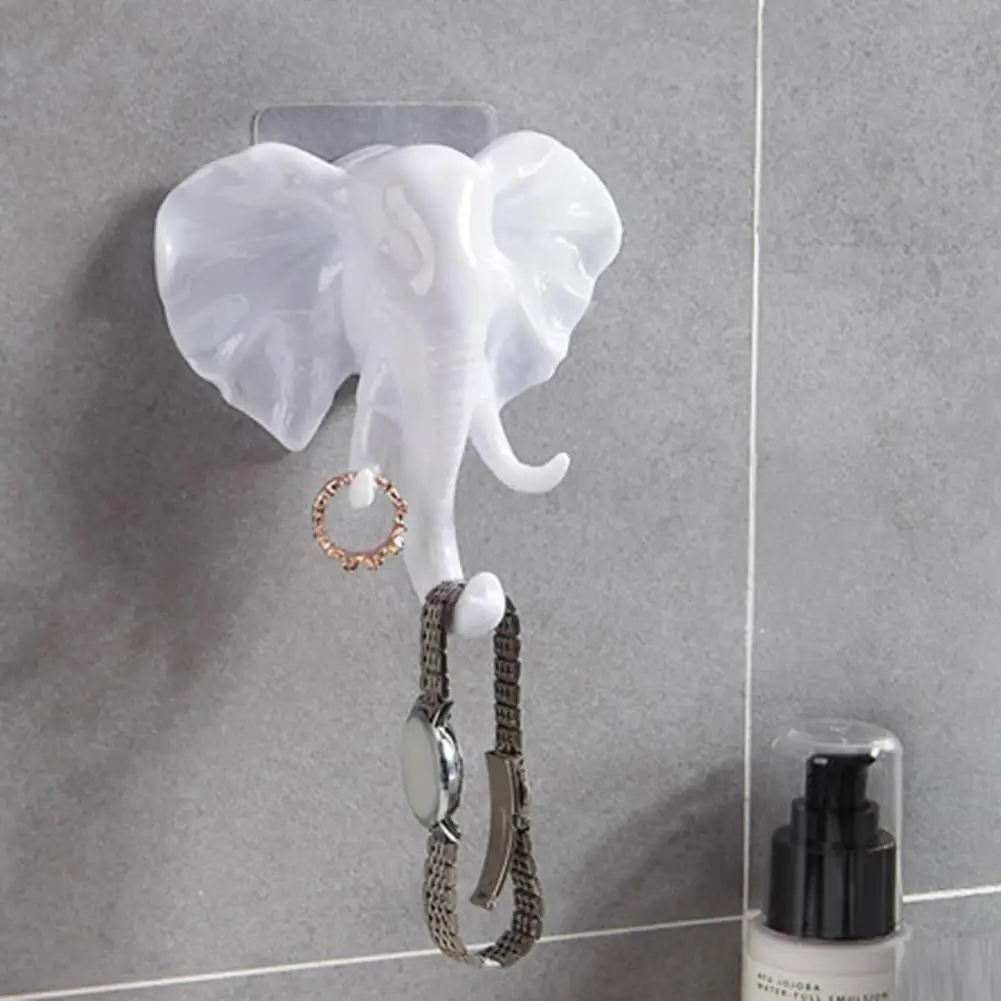 

1 Set Adorable Elephant Shape Hanger Hook Creative Wall Mounted Plastic Wall Hook for Home